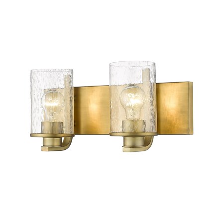 Z-Lite Beckett 2 Light Vanity, Olde Brass And Clear Seedy 492-2V-OBR